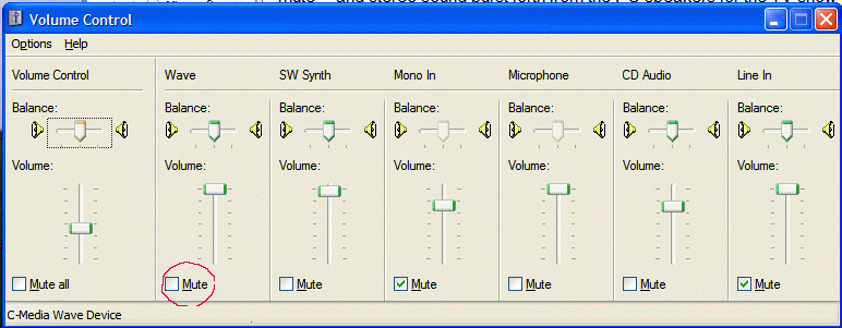 Volumne Control window